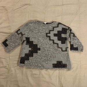 J. Jill Grey Knitted Sweater - Size: Medium